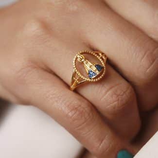 ANEL ZIRCONIA NOSSA SENHORA APARECIDA VAZADO