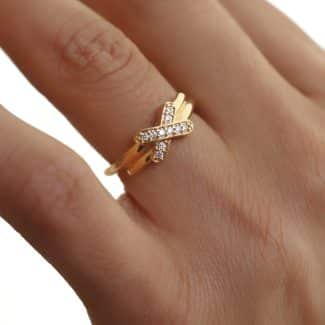 ANEL ZIRCONIA X ALIANCA SOLITARIO