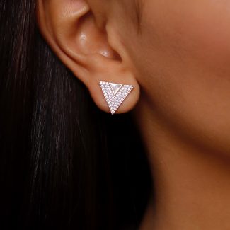 BRINCO ZIRCONIA TRIANGULO COM TRIANGULO LISO