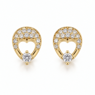 BRINCO ZIRCONIA GOTA CRAVEJADA COM PONTO DE LUZ NA PONTA
