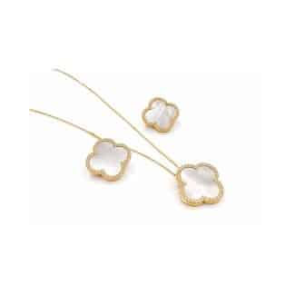 CONJUNTO MADRE PEROLA FLOR GRANDE 45CM