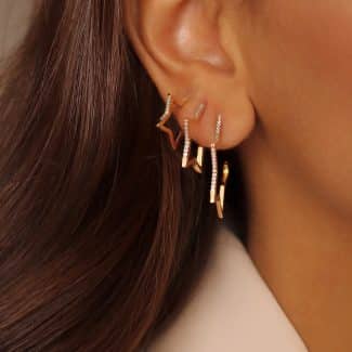 BRINCO ZIRCONIA TRIO FORMATO DE ESTRELA