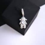 PINGENTE ZIRCONIA FILHOS COM PEDRA COLORIDA NO MEIO