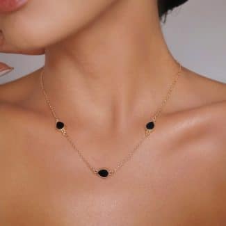 GARGANTILHA LISA E RESINA GOTA 40CM