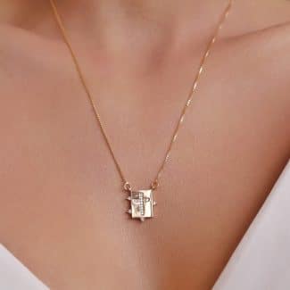 GARGANTILHA ZIRCONIA PLACA COM CRUZ CRAVEJADO 45CM