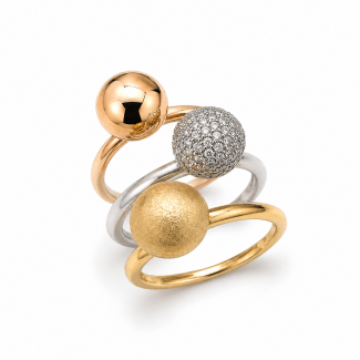 ANEL ZIRCONIA TRIO TRES CORES COM BOLAS PEQUENAS