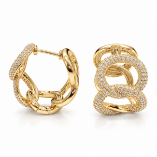 BRINCO ZIRCONIA ELOS COM DOIS ELOS CRAVEJADO