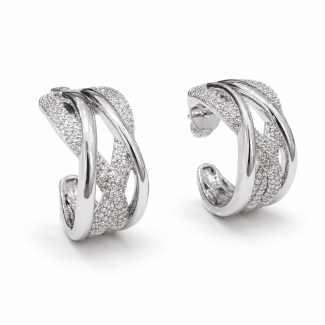 BRINCO ZIRCONIA FAIXAS LISAS E CRAVEJADAS CRUZADAS
