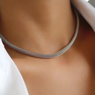 GARGANTILHA  LISA TELADA FECHO DE IMA 40CM