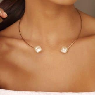 GARGANTILHA ARO PEROLA EM CADA PONTA