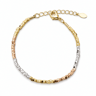 PULSEIRA LISA CANUTILHOS QUADRADOS TRES BANHOS 1.8 MM