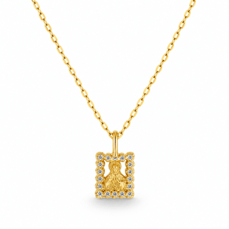 GARGANTILHA ZIRCONIA PLACA SAGRADO CORACAO DE JESUS 9.2 MM 40CM