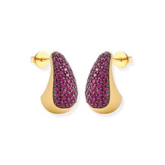 BRINCO ZIRCONIA FORMATO GOTA VAZADA ATRAS CORES 8.0 MM