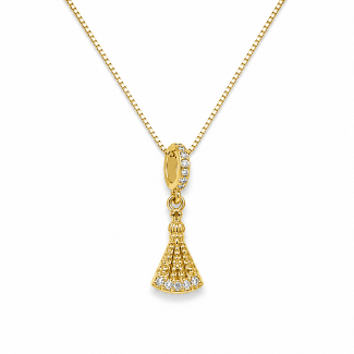 GARGANTILHA ZIRCONIA NOSSA SENHORA APARECIDA COM BERLOQUE 40CM