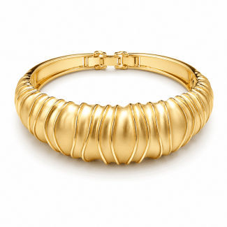 BRACELETE LISO ESCOVADO FORMATO COM VARIAS ONDAS ABAULADO E COM TRAVA
