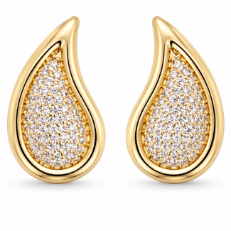 BRINCO ZIRCONIA GOTA COM UMA GOTA CRAVEJADA DENTRO