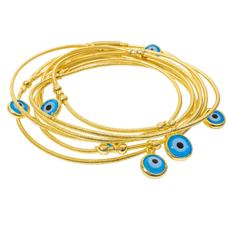 PULSEIRA LISA CORDA DE VIOLAO COM OLHO GREGO 120CM