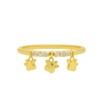 ANEL ZIRCONIA COM TRES PATAS PENDURADAS LISAS