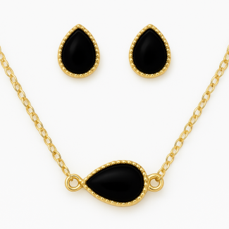 CONJUNTO LISO RESINA GOTA NEGRO 45CM