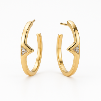 BRINCO ZIRCONIA ARGOLA COM TRIANGULO NA HORIZONTAL 27.0 MM