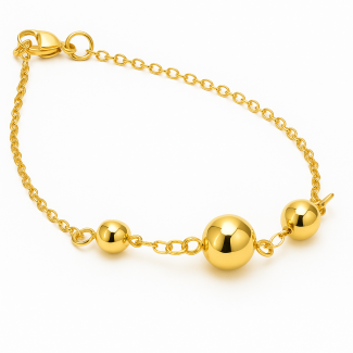 PULSEIRA LISA COM TRES BOLINHAS TAMANHOS DIFERENTES