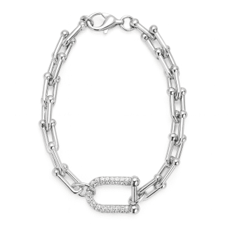 PULSEIRS ZIRCONIA COM ELOS MENORES E UM MAIOR CRAVEJADO