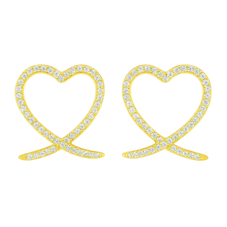 BRINCO ZIRCONIA CORACAO VAZADO CRUZADO CRAVEJADO 23.5 MM