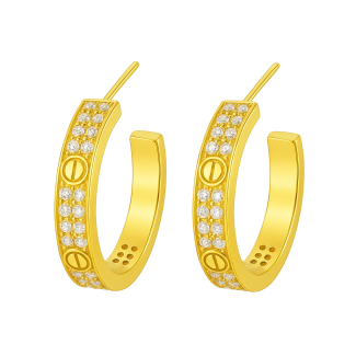 BRINCO ZIRCONIA ARGOLA FENDA CRAVEJADA