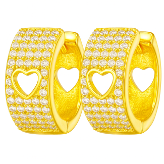 BRINCO ZIRCONIA ARGOLA CLICK CORACAO VAZADO