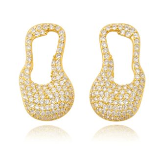 BRINCO ZIRCONIA ONDULADO E VAZADO CRAVEJADO 28.4 MM