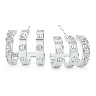 BRINCO ZIRCONIA EAR ROCK COM TRES FAIXAS COM FENDA SENDO UMA CRAVEJADA