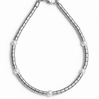 PULSEIRA PEROLA CANUTILHO FINO COM CINCO PEROLAS