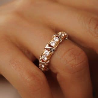 ANEL ZIRCONIA SIMBOLO X DOIS BANHOS