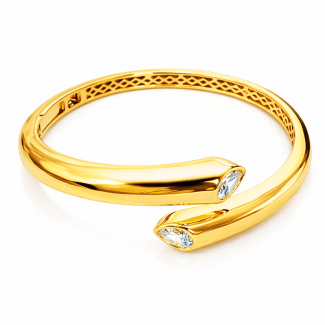 BRACELETE ZIRCONIA COM A PONTA FORMATO GOTA ABERTO