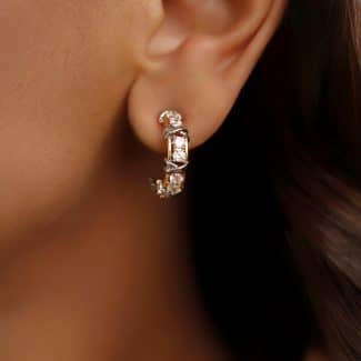 BRINCO ZIRCONIA ARGOLA COM SIMBLO X DOIS BANHOS 18.0 MM