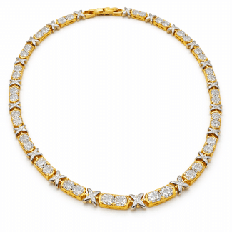 GARGANTILHA ZIRCONIA SIMBOLO X DOIS BANHOS 40CM