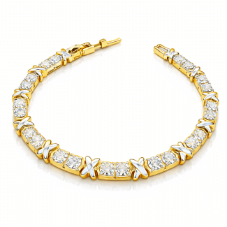 PULSEIRA ZIRCONIA SIMBLO X DOIS BANHOS COM TRAVA 4.1MM