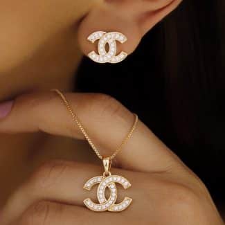 CONJUNTO ZIRCONIA SIMBOLO X PINGENTE 11.2 MM 40CM