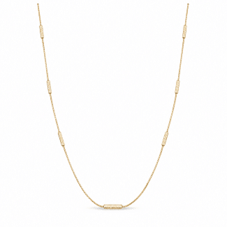 GARGANTILHA LISA COM CANUTILHOS RETANGULARES 80CM