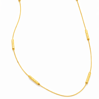 GARGANTILHA LISA COM CANUTILHOS RETANGULARES 80CM