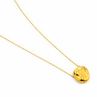 GARGANTILHA LISA COM FORMATO OVAL AMASSADO 35CM