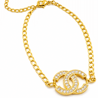 PULSEIRA ZIRCONIA SIMBOLO X E ELOS LISOS MENORES