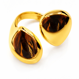 ANEL LISO UMA GOTA EM CADA PONTA DE TAMANHOS DIFERENTES ABERTO