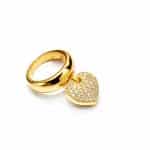 ANEL ZIRCONIA CORACAO  PENDURADO