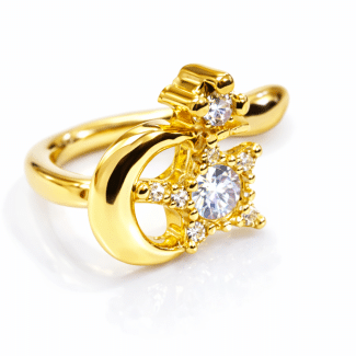 BRINCO ZIRCONIA PIERCING LUA E ESTRELA