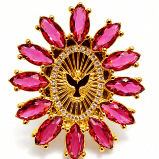 ANEL CRISTAL COM ZIRCONIA ESPIRITO SANTO NO MEIO