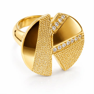 ANEL ZIRCONIA REDONDO COM DETALHES FOSCO