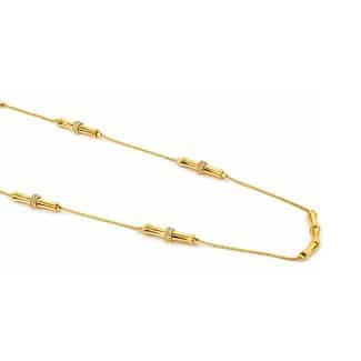 GARGANTILHA ZIRCONIA COM CANUTILHO E RODINHA CRAVEJADA 80CM