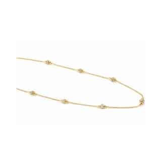 GARGANTILHA ZIRCONIA COM BOLINHAS E SETE RODINHAS CRAVEJADAS 40CM