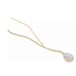 GARGANTILHA ZIRCONIA GRAVATA METADE RIVIERA E METADE VENEZIANA COM GOTA PENDURADA 40CM